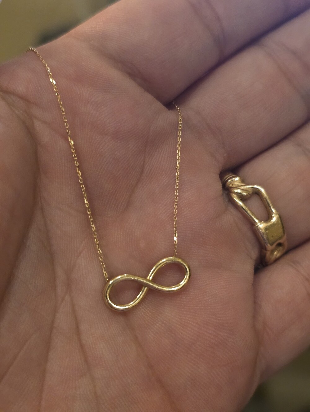 14k Gold Infinity Necklace